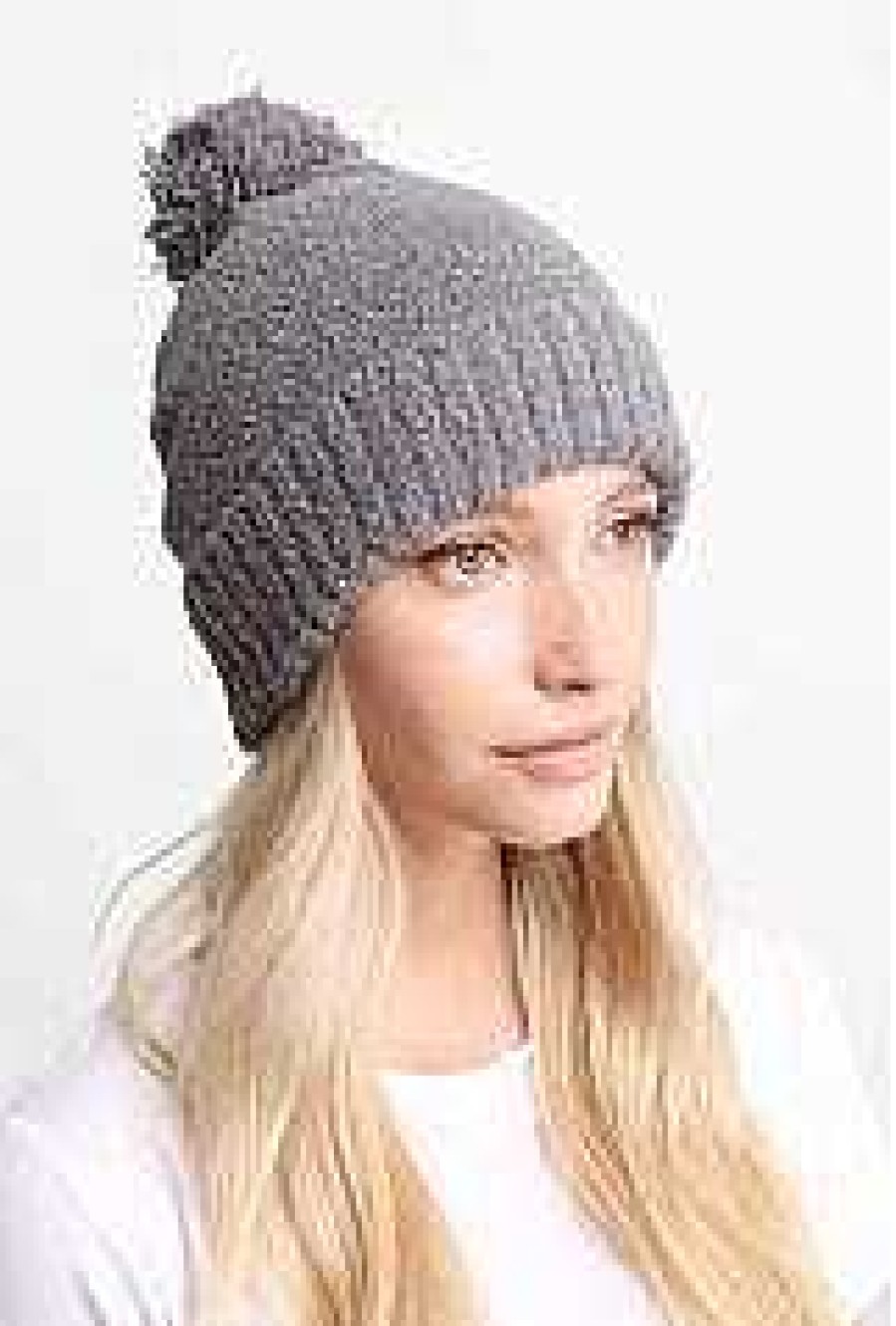 Accessories Prep Obsessed JTC Beanies | Cozy Solid Pom Pom Beanie - Gray