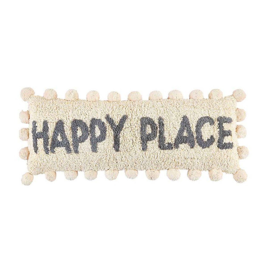 Home Decor Mud Pie | Happy Place' Tufted Long Pillow By Mud Pie