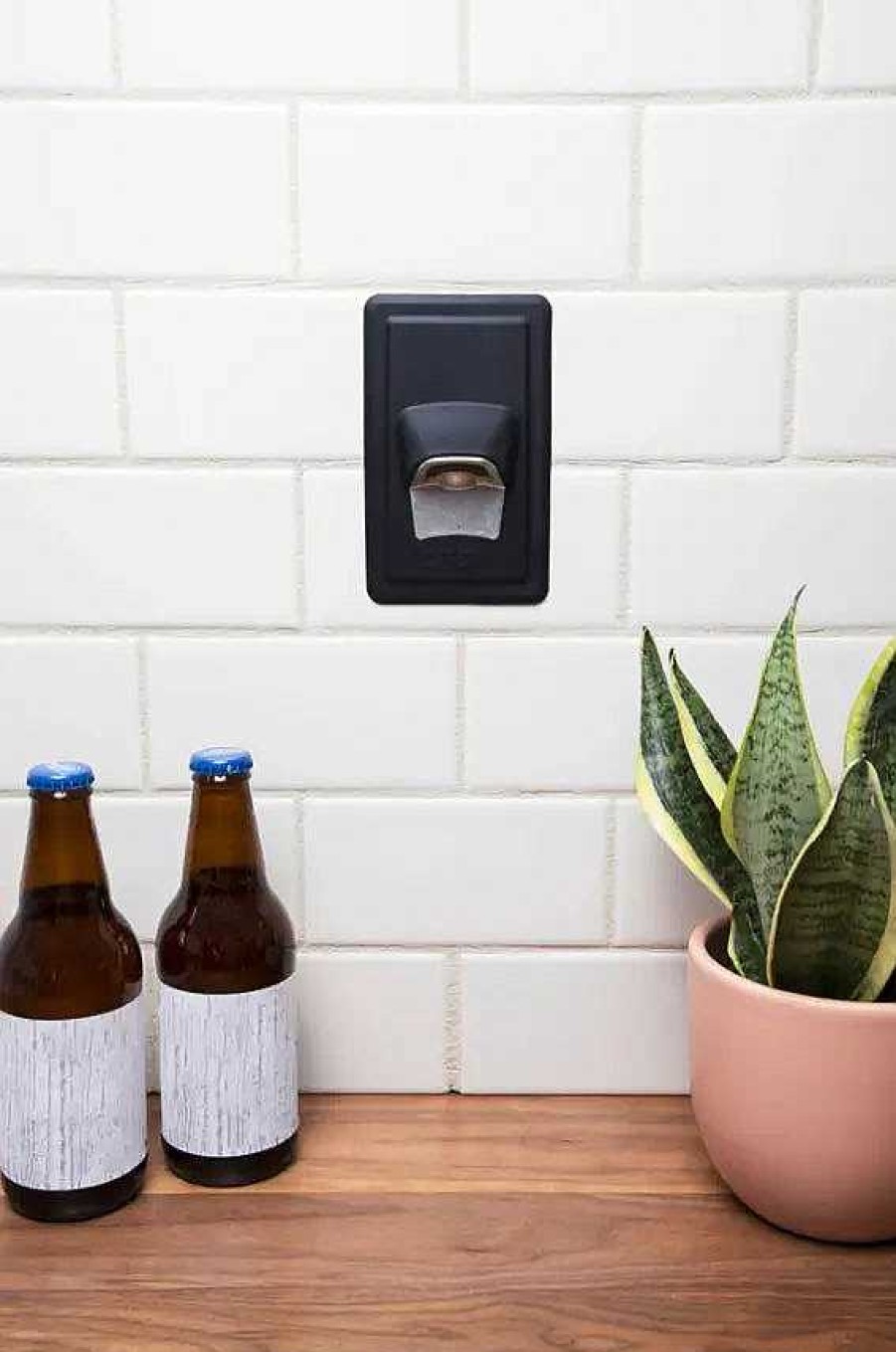 Home Decor 30 Watt | Capski Silicone Wall Mount Bottle Opener - Black