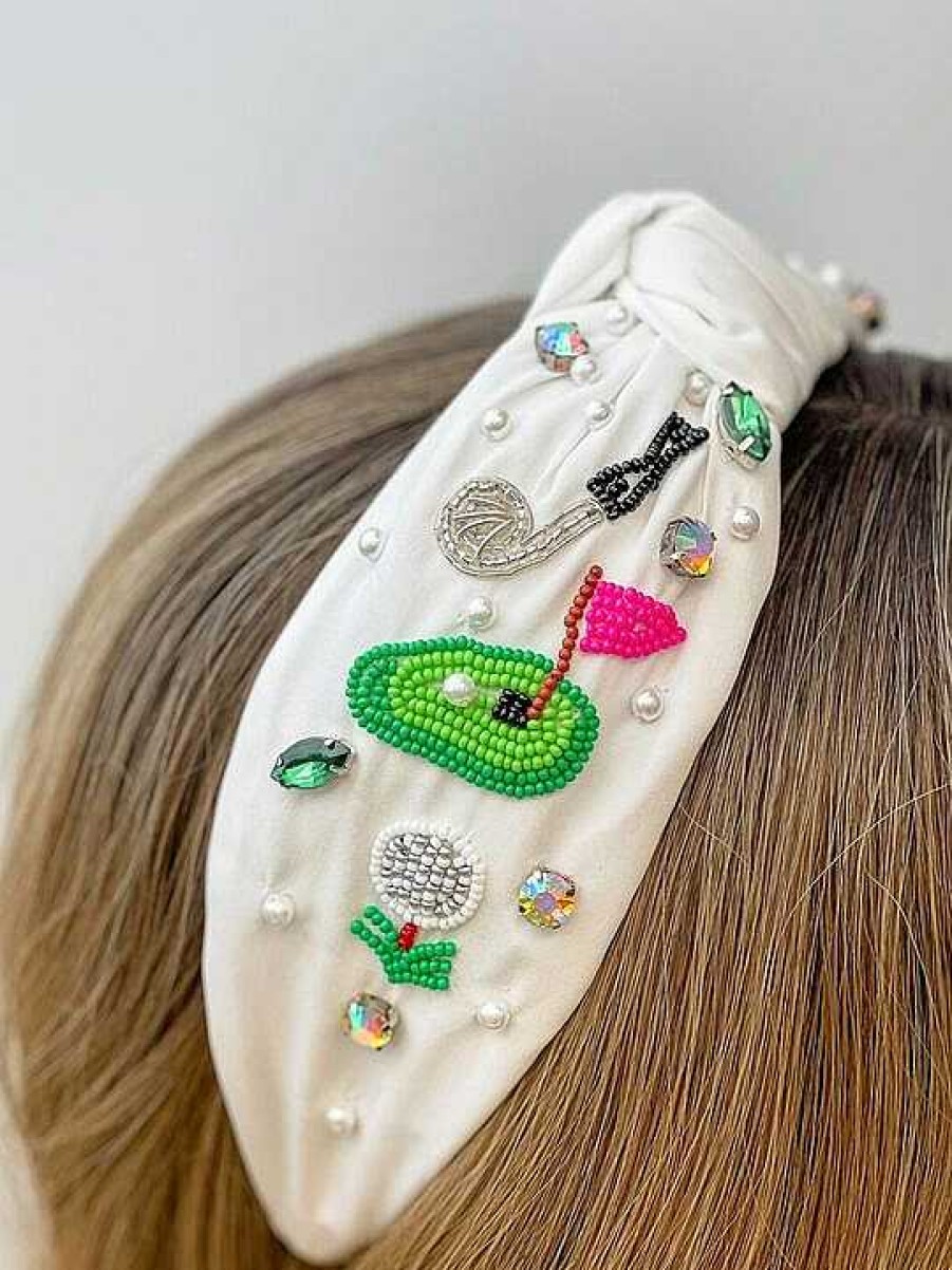 Accessories Prep Obsessed TL Headbands | Golfer Embellished Headband