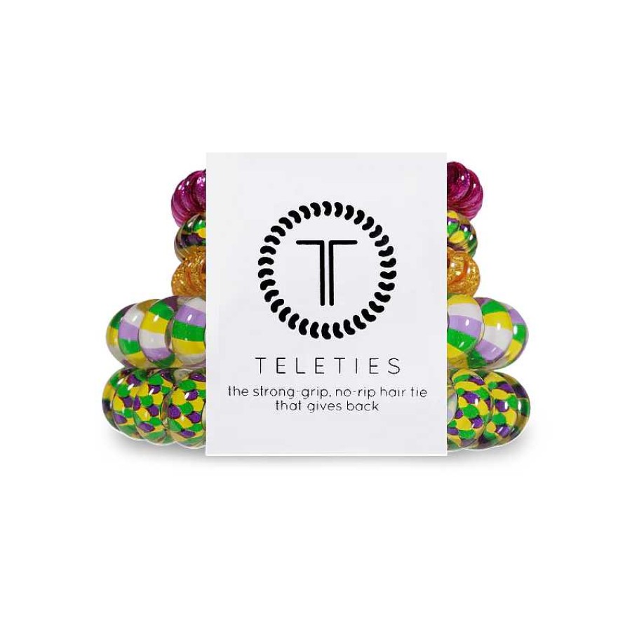 Accessories Teleties Hair Ties & Clips | Teleties Hair Tie - Large And Small Band Pack Of 5 - Mardi Fever