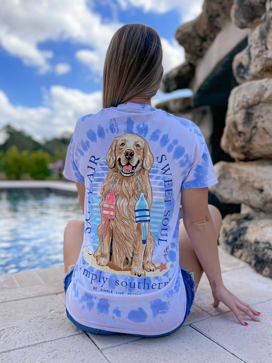 Clothing Simply Southern Preppy Tees | Salty Air, Sweet Soul' Short Sleeve Tie Dye Tee By Simply Southern