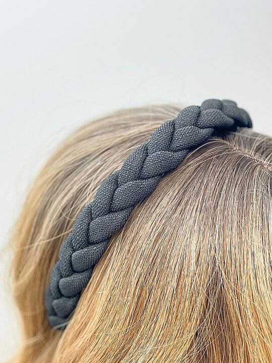 Accessories Prep Obsessed FC Headbands | Textured Braid Headband - Black