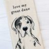 Home Decor Primitives By Kathy | Love My Great Dane' Dish Towel