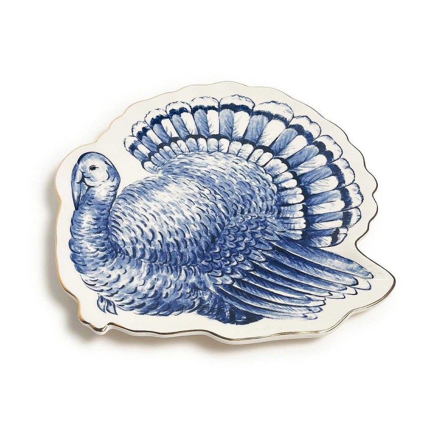 Home Decor Two's Company | Blue & White Turkey Serving Plate