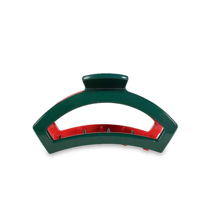 Accessories Teleties Hair Ties & Clips | Tiny Teleties Open Claw Clip - Red And Green