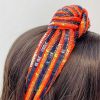 Accessories Prep Obsessed TL Headbands | Game Day Sequin Headbands - Navy Blue & Orange