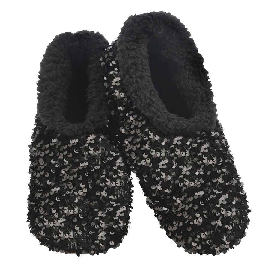 Shoes Snoozies! | Snoozies! Slippers - Glamorous Black Sequins