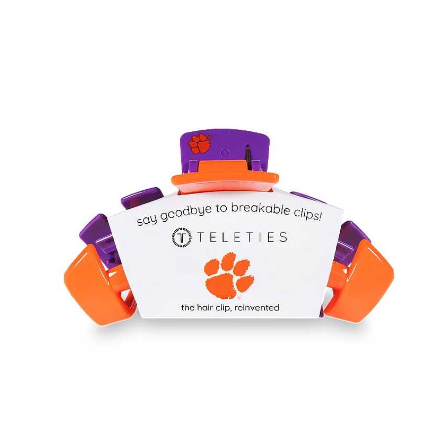 Accessories Teleties Hair Ties & Clips | Medium Teleties Claw Clip - Clemson University