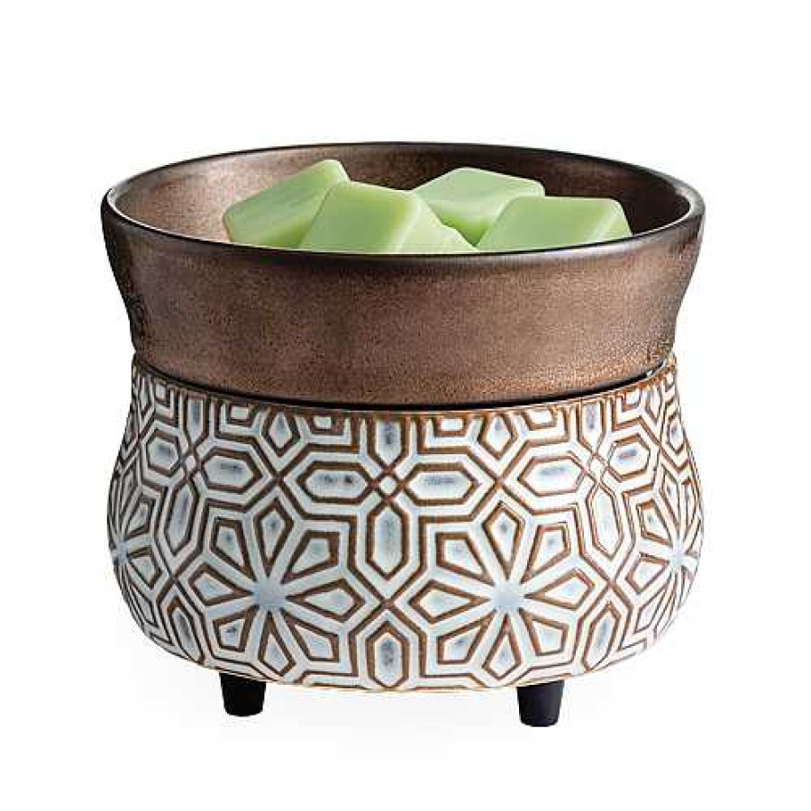 Home Decor Candle Warmers Etc | Bronze Geometric 2-In-1 Classic Fragrance Warmer