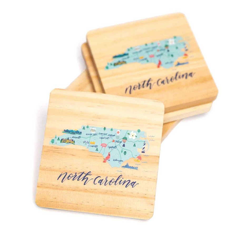 Home Decor Mary Square | North Carolina Coaster Set