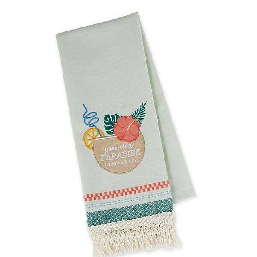 Home Decor DII | Paradise Coconut Drink Embellished Dish Towel