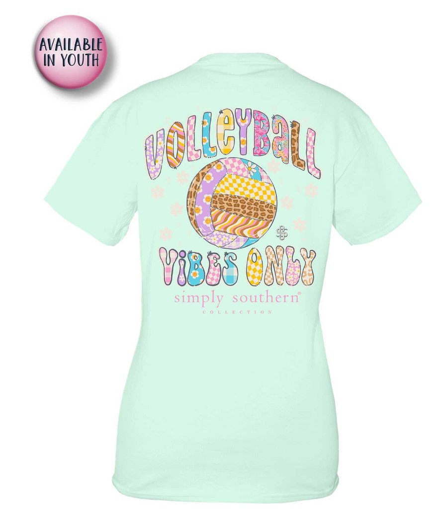 Clothing Simply Southern Preppy Tees | Volleyball Vibes Only' Short Sleeve Tee By Simply Southern