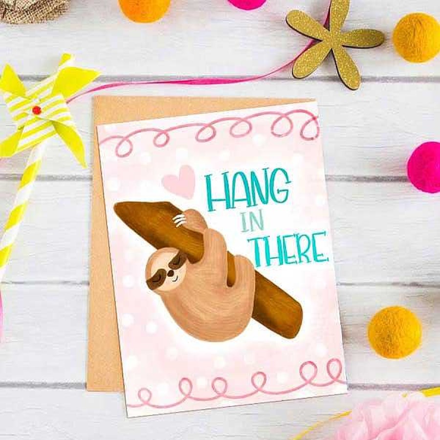 Home Decor Emily Cromwell Designs | Hang In There' Sloth Card