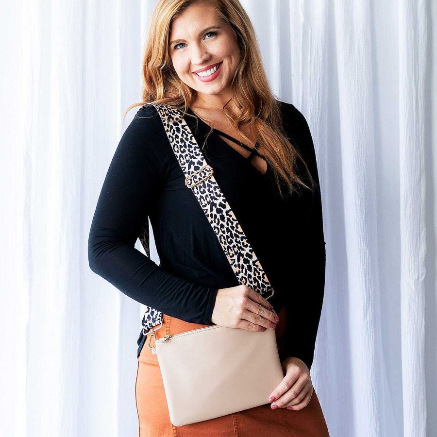 Accessories Wholesale Boutique Wristlets & Clutches | Doorbuster: Tan Madeline Wristlet (Ships In 1-2 Weeks)