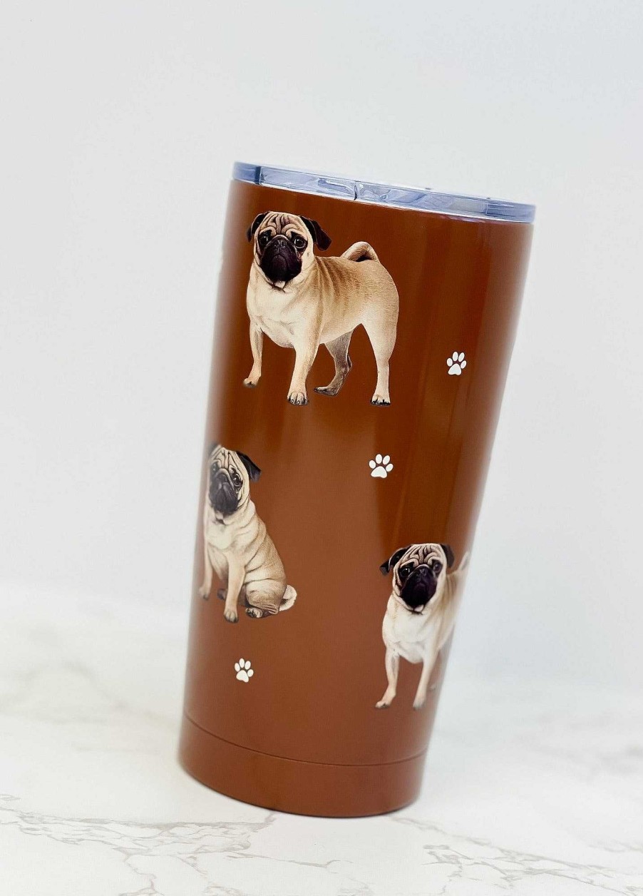 Home Decor E&S Pets | Pug Stainless Steel Tumbler