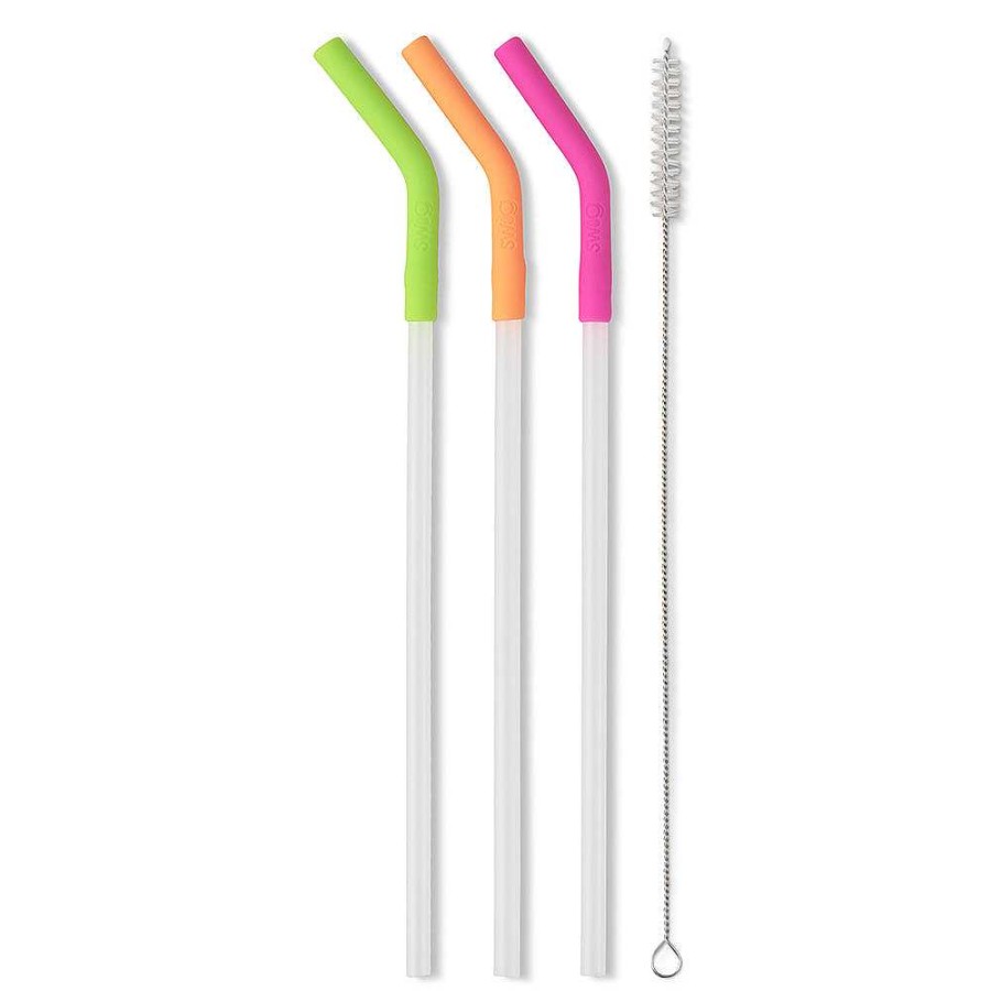 Home Decor Swig | Neon Lime/Orange/Berry Mega Mug Reusable Straw Set By Swig