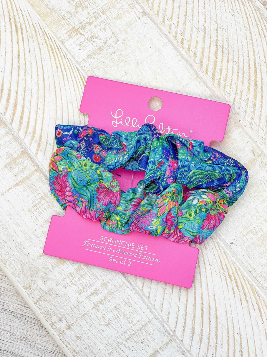 Accessories Lifeguard Press Hair Ties & Clips | Hair Scrunchie Set By Lilly Pulitzer - Take Me To The Sea