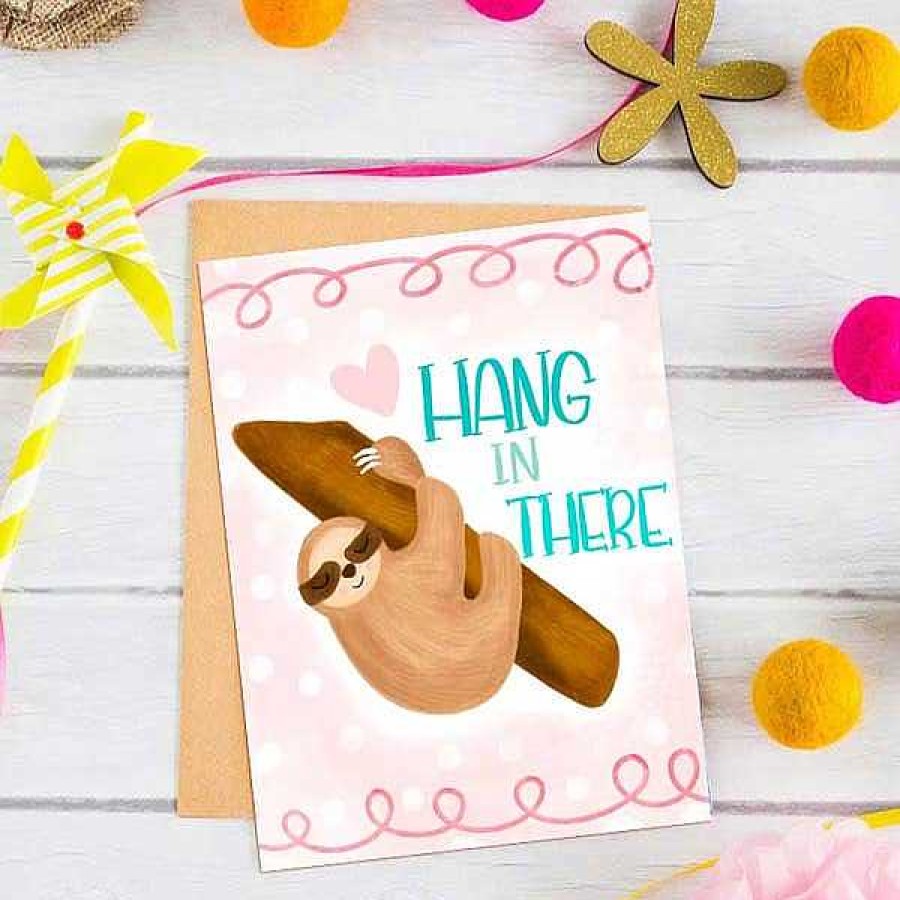 Home Decor Emily Cromwell Designs | Hang In There' Sloth Card