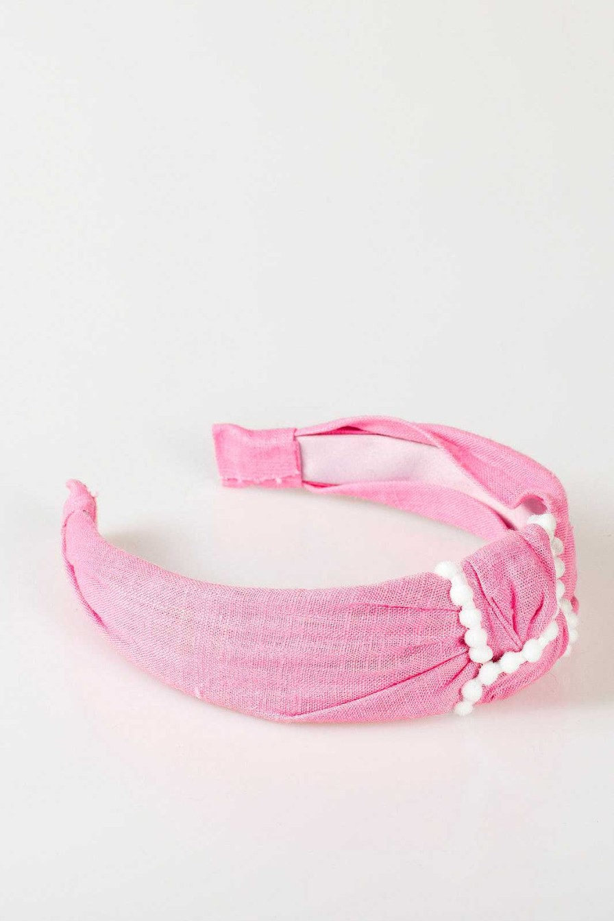 Accessories Violet & Brooks Hair Ties & Clips | Rebecca Pompom Headband - Rose