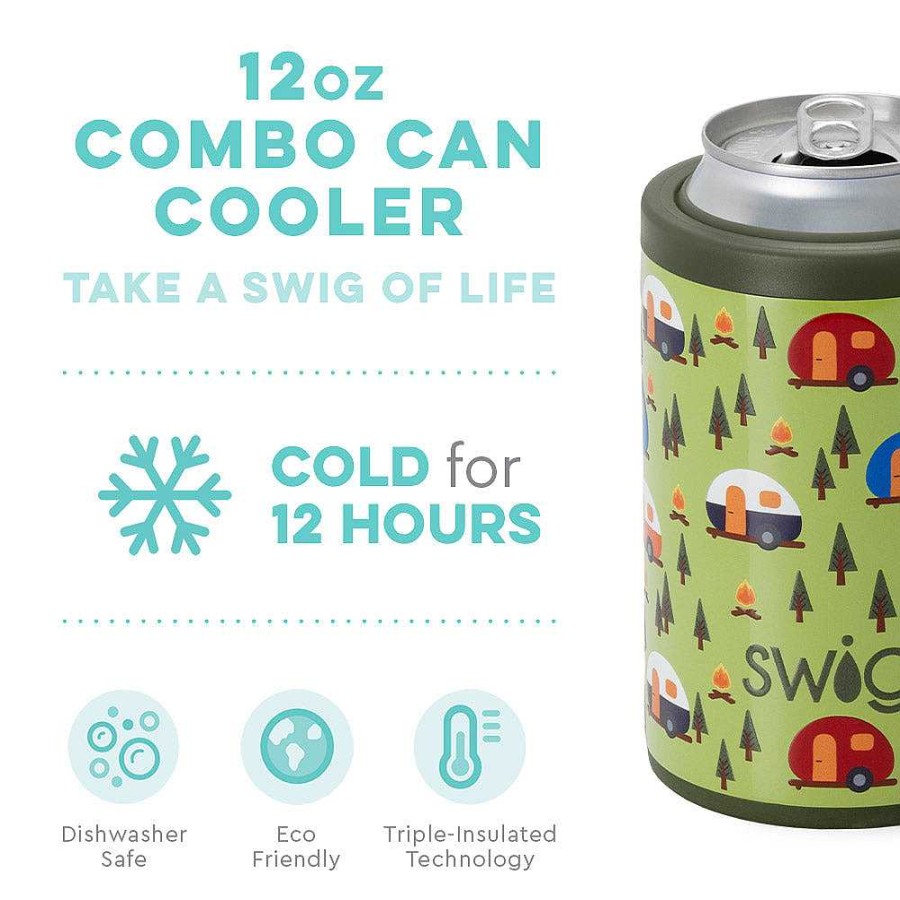 Home Decor Swig | Happy Camper 12 Oz Can & Bottle Cooler By Swig