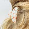 Accessories Prep Obsessed JJ Hair Ties & Clips | Pearly Floral Claw Clip - Peach