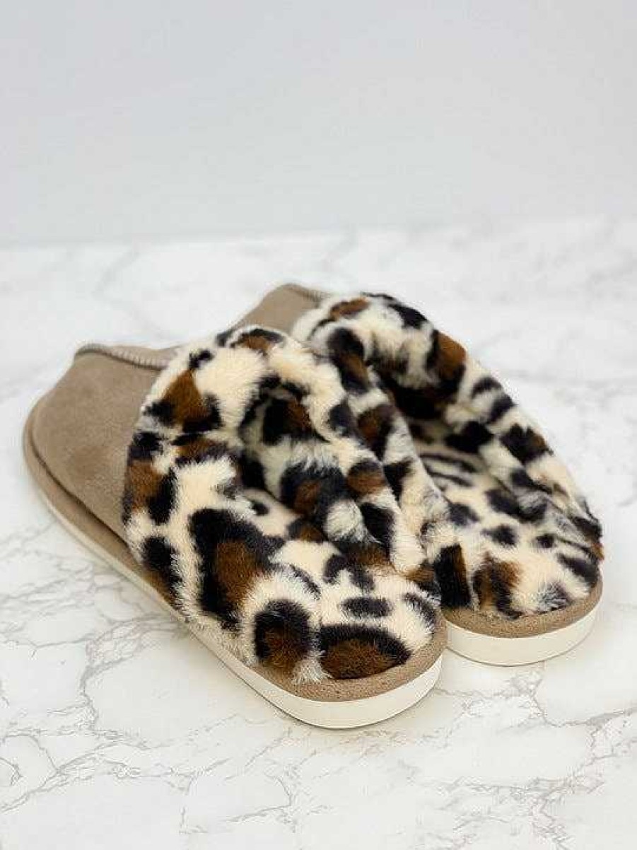 Shoes Prep Obsessed AZ | Leopard Faux Fur Lined Slippers