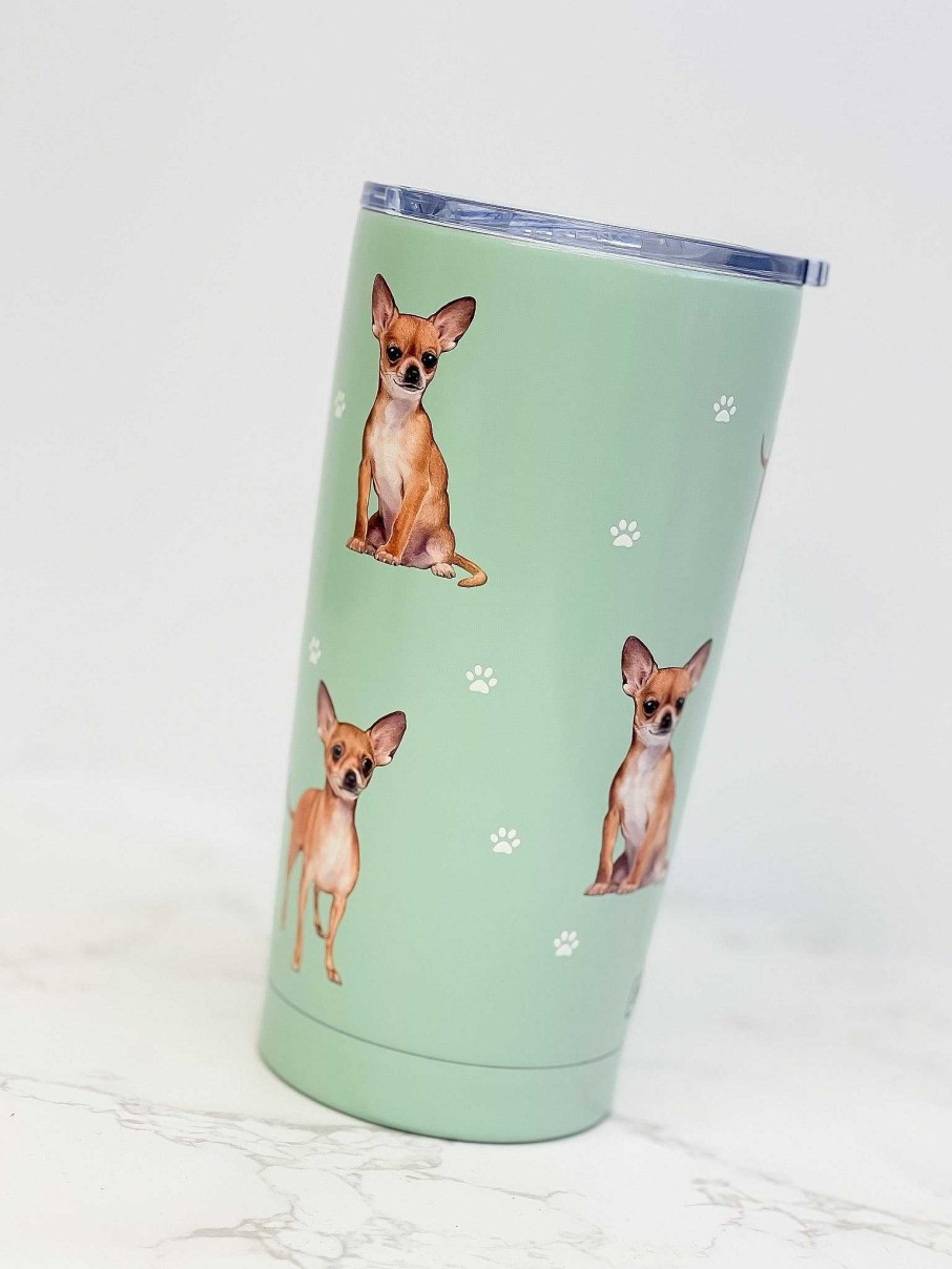 Home Decor E&S Pets | Tan Chihuahua Stainless Steel Tumbler