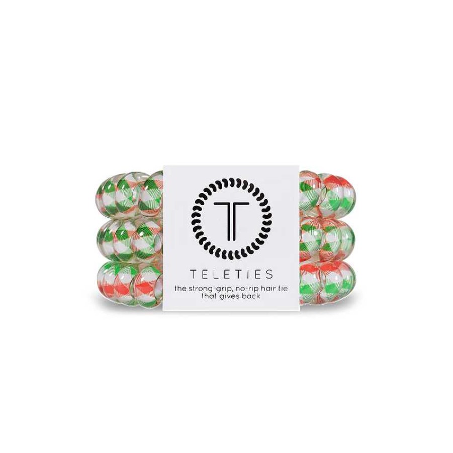 Accessories Teleties Hair Ties & Clips | Teleties Hair Tie - Large Band Pack Of 3 - Holiday Hoopla