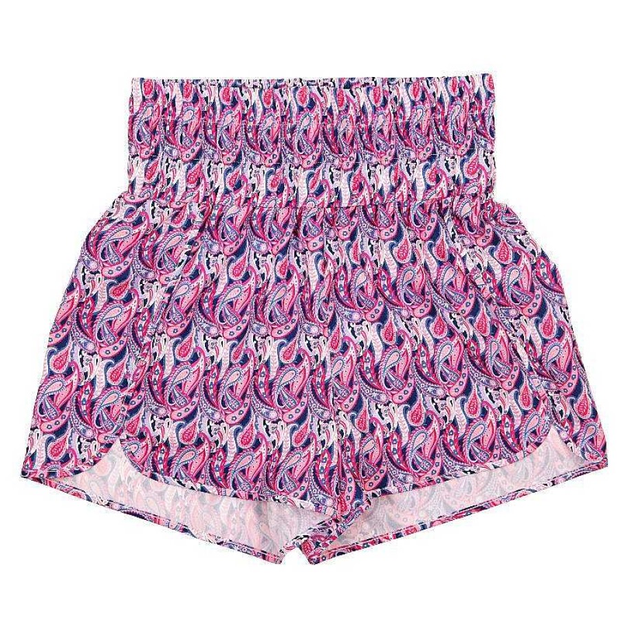 Clothing Simply Southern Shorts | Purple Paisley High Waist Shorts By Simply Southern