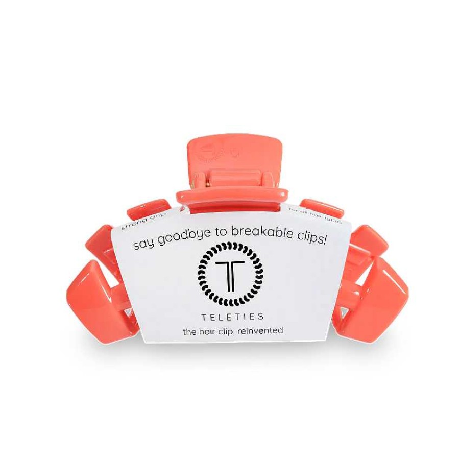 Accessories Teleties Hair Ties & Clips | Medium Teleties Claw Clip - Coral