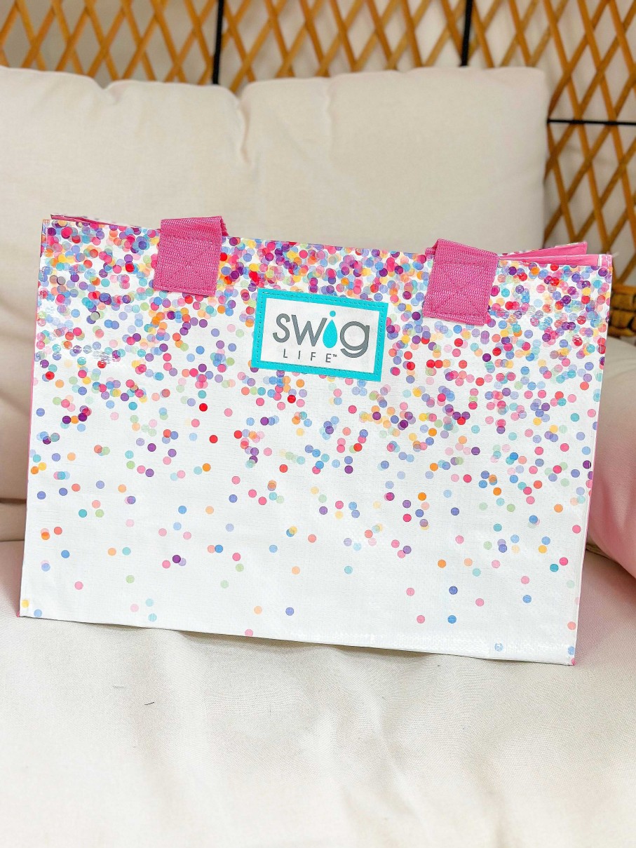 Accessories Swig Tote Bags | Confetti Laminated Tote Bag By Swig