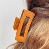 Accessories Prep Obsessed JJ Hair Ties & Clips | Plush Printed Rectangle Claw Clip - Brown