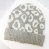 Accessories Prep Obsessed JTC Beanies | Kids Luxury Cozy Printed Beanie - Gray Leopard