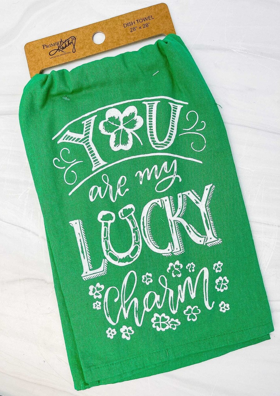 Home Decor Primitives By Kathy | You Are My Lucky Charm' Kitchen Towel