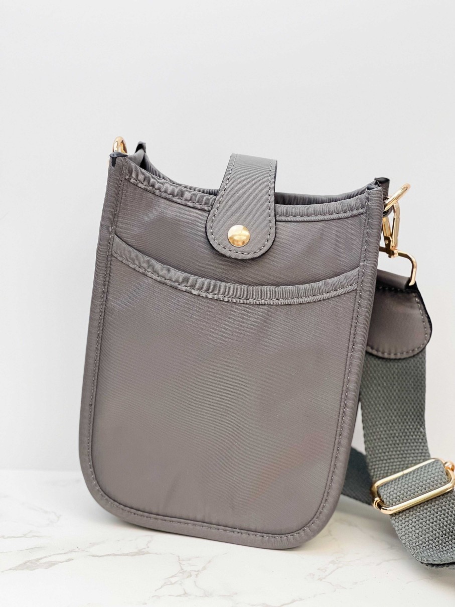 Accessories Prep Obsessed UNNI Crossbody Bags | Mini Nylon Crossbody Bag - Gray