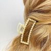 Accessories Prep Obsessed FC Hair Ties & Clips | Preppy Pearl Square Claw Clip