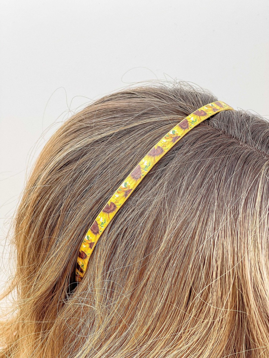 Accessories Prep Obsessed PR Hair Ties & Clips | Skinny Leather Headband - Sunflower