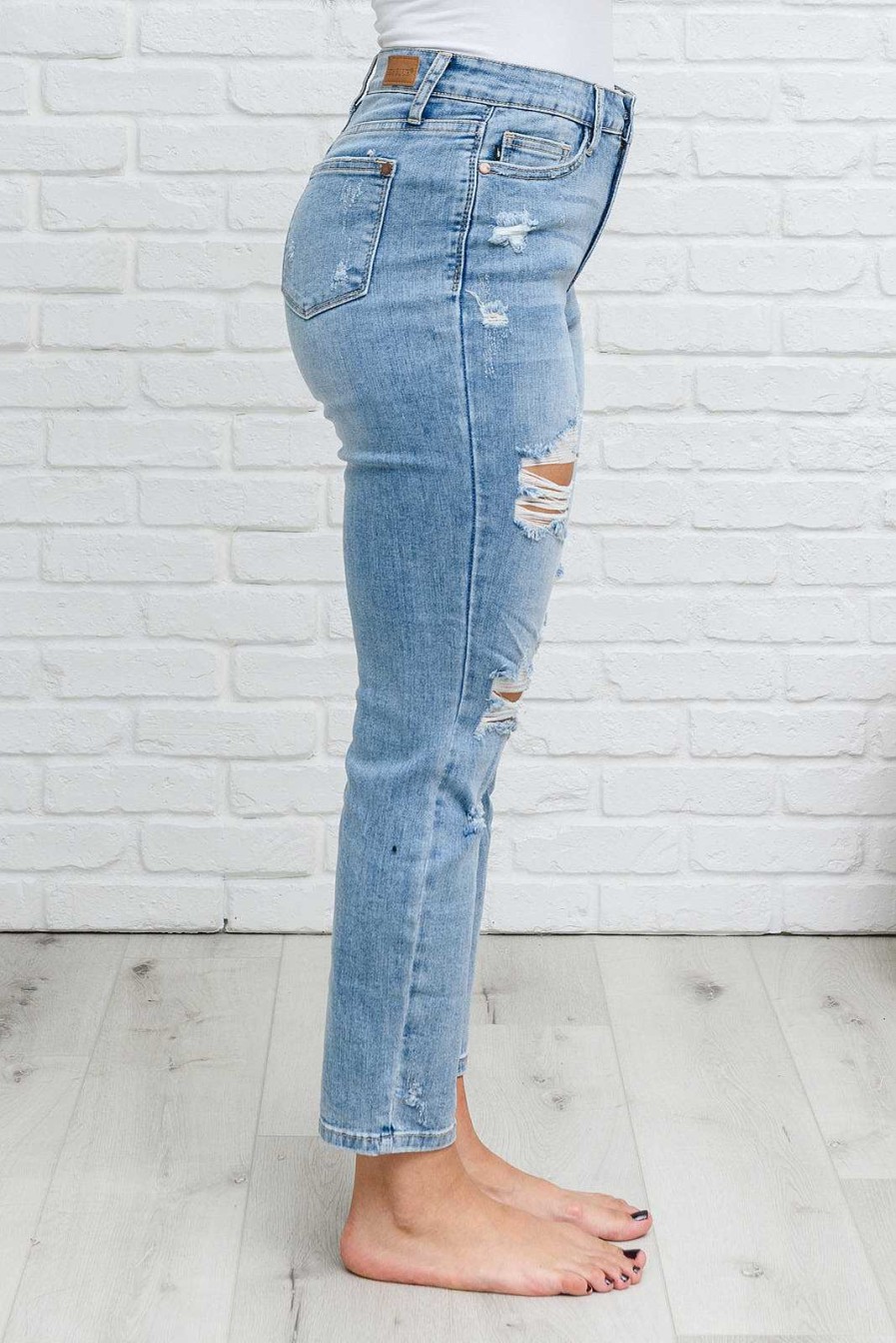 Clothing LHFourth Denim | Florence High Waist Destroyed Boyfriend Jeans By Judy Blue