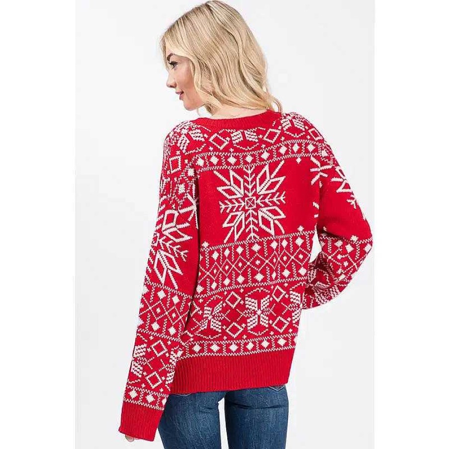 Clothing IH Sale Sweaters | Red Selburose Snowflake Sweater