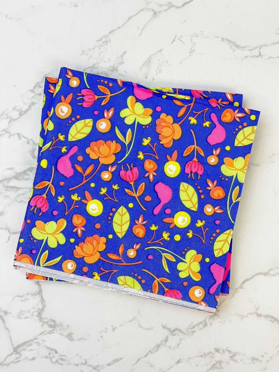 Home Decor Nora Fleming | Parakeet Cocktail Napkins By Nora Fleming