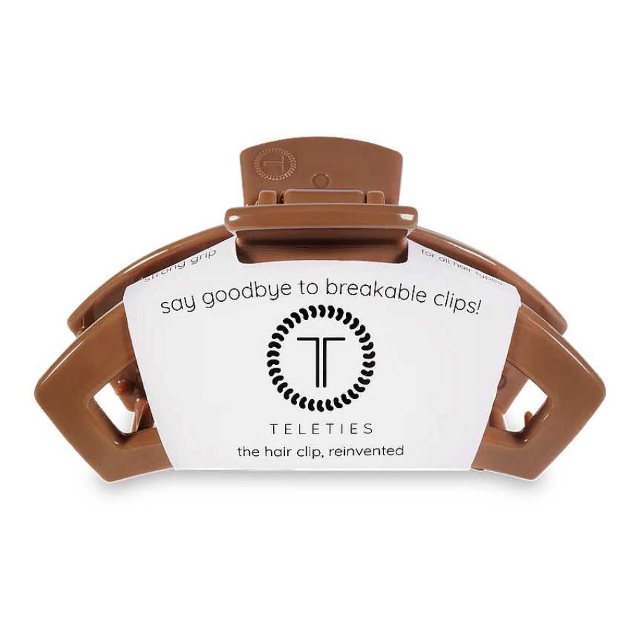 Accessories Teleties Hair Ties & Clips | Large Teleties Open Claw Clip - Caramel