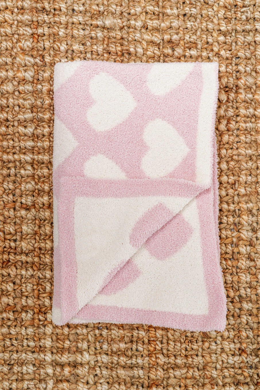 Home Decor Prep Obsessed JTC | Luxury Cozy Baby Blanket - Pink Hearts