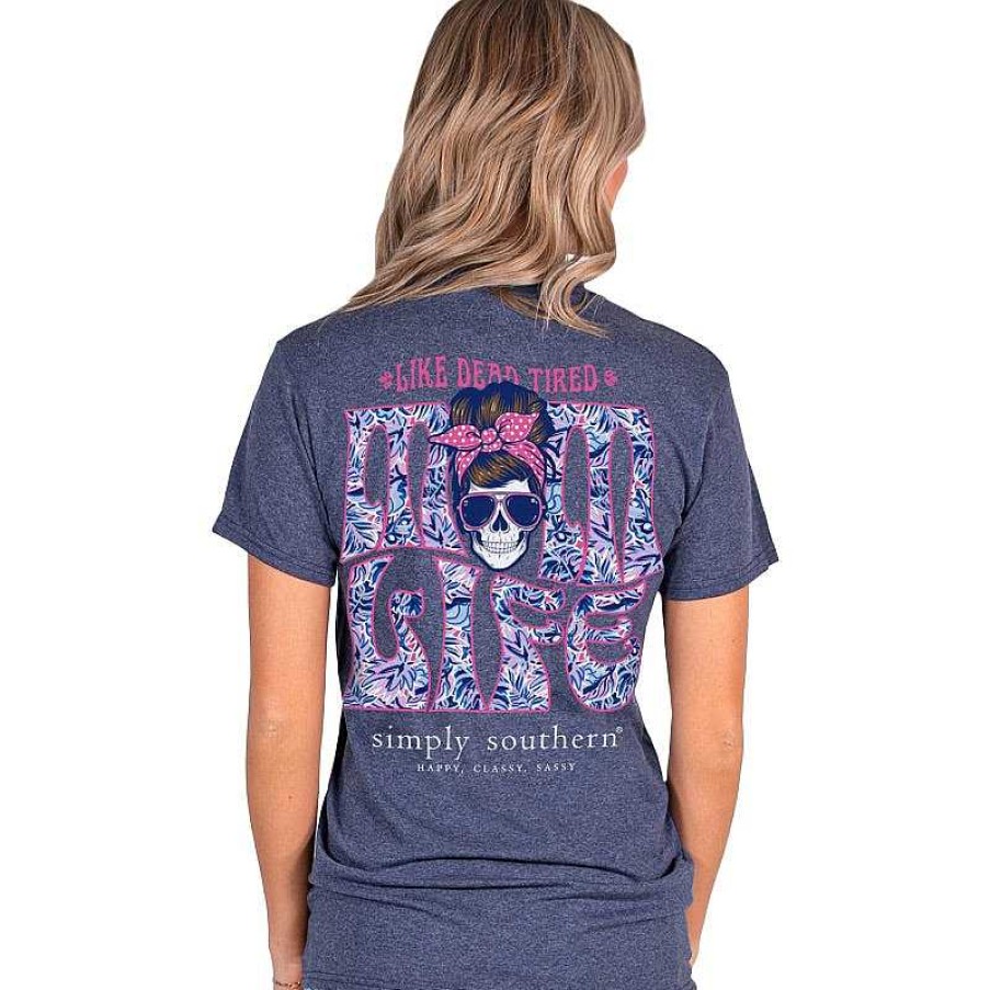 Clothing Simply Southern Short Sleeve | Dead Tired Mom Life' Short Sleeve Tee By Simply Southern