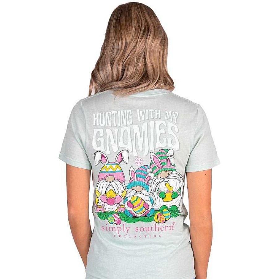 Clothing Simply Southern Short Sleeve | Youth 'Hunting With My Gnomies' Easter Short Sleeve Tee By Simply Southern