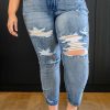 Clothing LH May Sale Denim | Mary Lou Hi-Rise Destroyed Boyfriend Jeans By Judy Blue