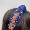 Accessories Prep Obsessed TL Headbands | Game Day' Embellished Headband - Blue & Orange