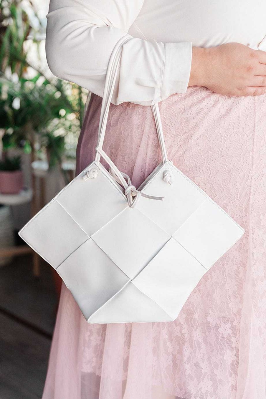 Accessories LHFourth Tote Bags | Woven Tote In White