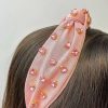 Accessories Prep Obsessed TL Headbands | Jewel Hearts Embellished Headband - Light Pink