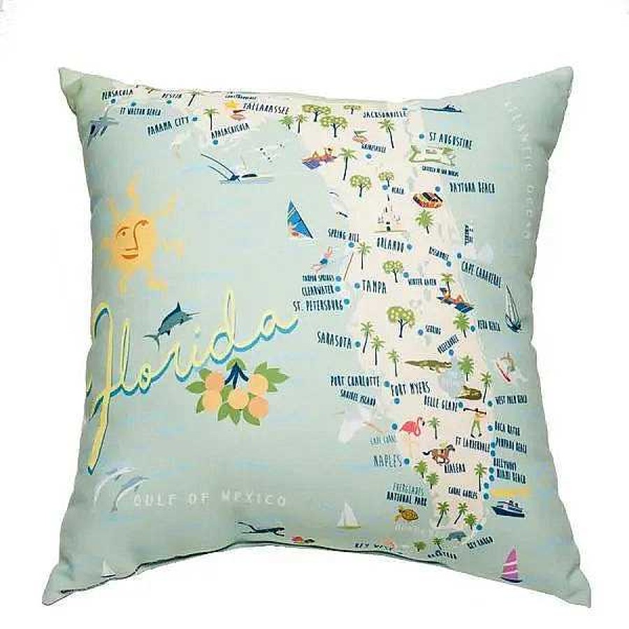 Home Decor Galleyware | Florida Map Throw Pillow